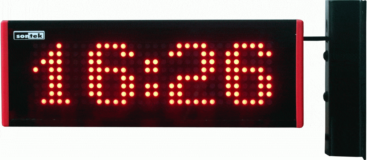 Interiérové textové hodiny D203P/058/B s bočnou konzolou